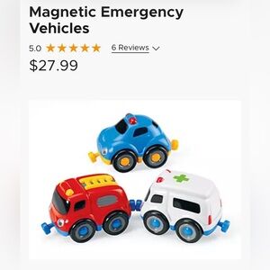 Lakeshore Learning Magnet Link Emergency Vehicle Toy Fire Ambulance Police
